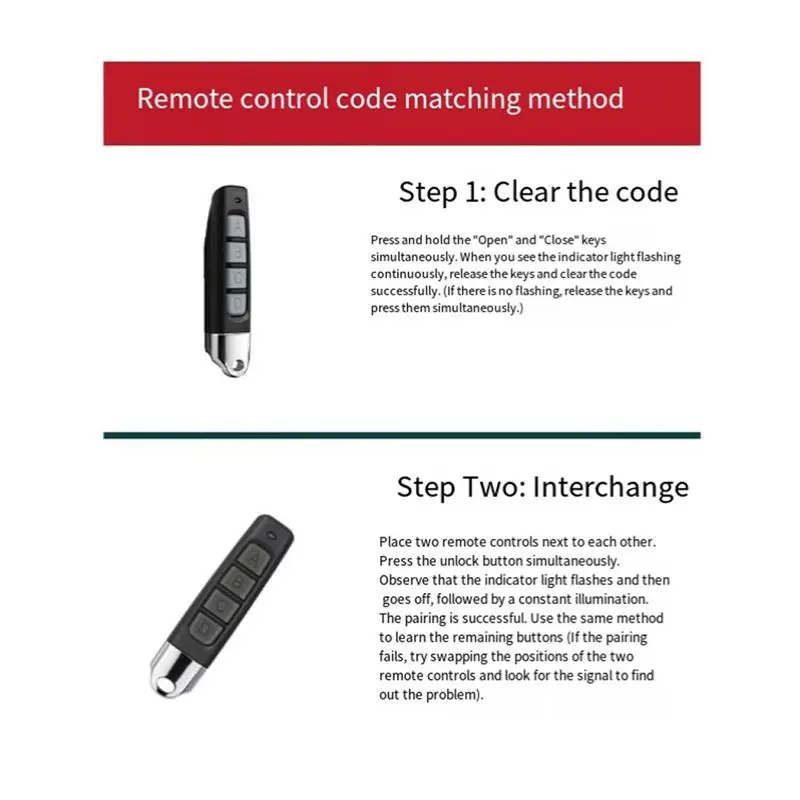 A45U 433Mhz Compact Wireless Remote Control, Universally Compatible With Garage And Gate Systems