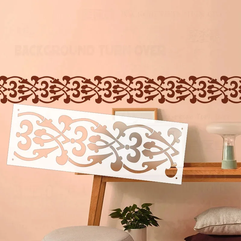 

Трафарет для рисования, декоративный настенный 52 см-1121 см, шаблон декора, мебельная граница, барокко, рококо, ретро, винтаж