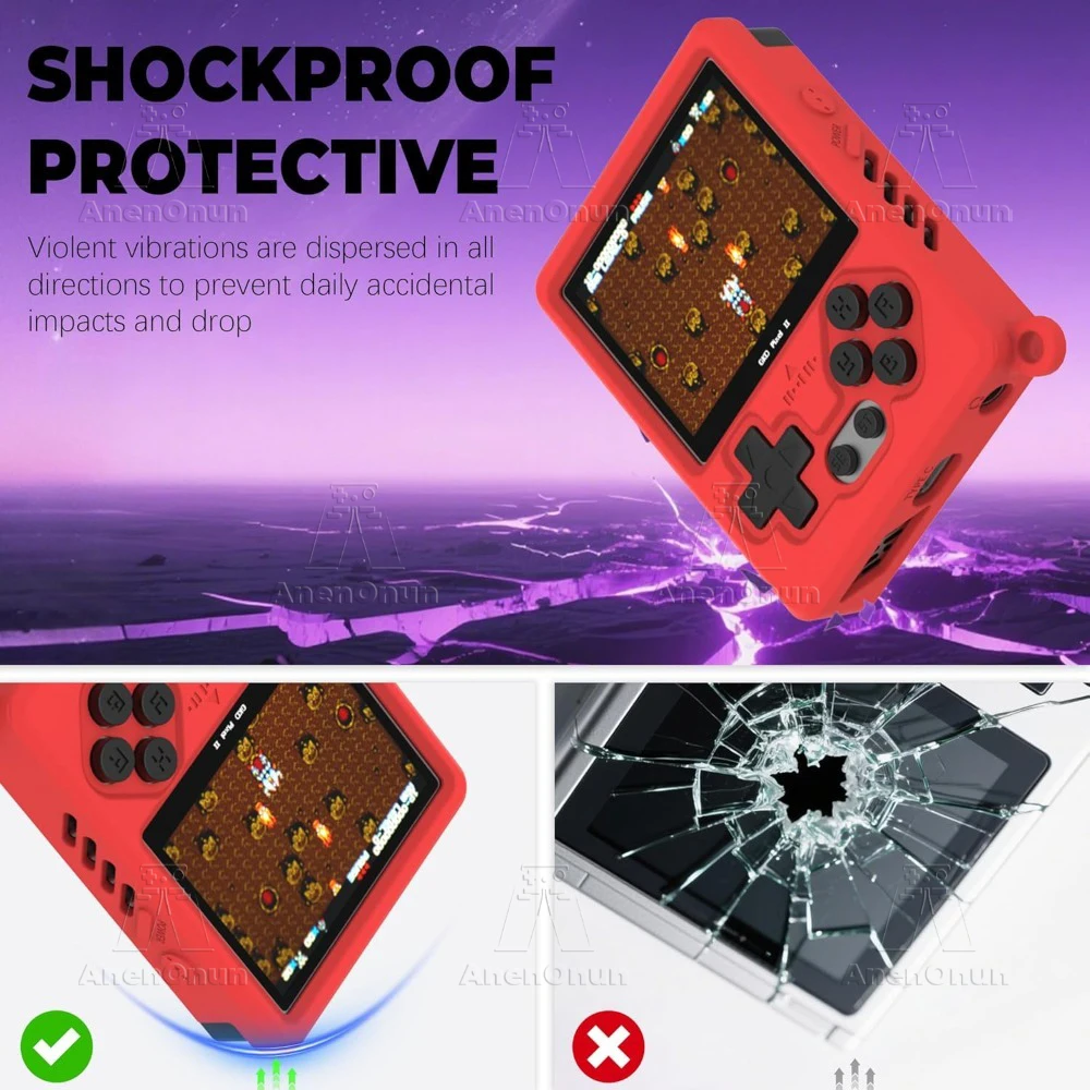 Silicone Protective Case for GKD Pixel 2 with Lanyard & Carabiner Anti-Fall Anti-Scratch Non-Slip Durable Full Cover Soft Shell