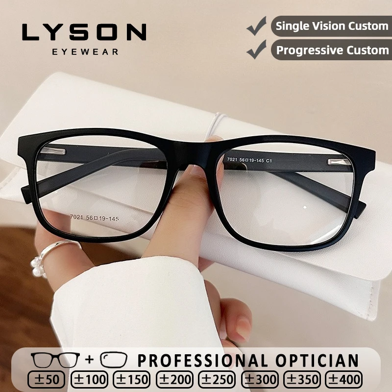 

LYSON Men Rectangle Anti Blue Light Reading Glasses Women High Quality Anti-Reflective Myopia Hyperopia Prescription Glasses