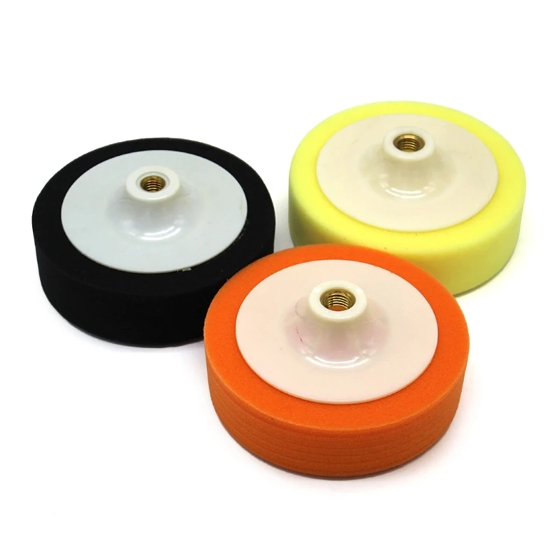 

F92C 3Pcs 6Inch 150mm Buffing Sponge Head Mop Pads 14mm Thread Sponge Buffing Pads