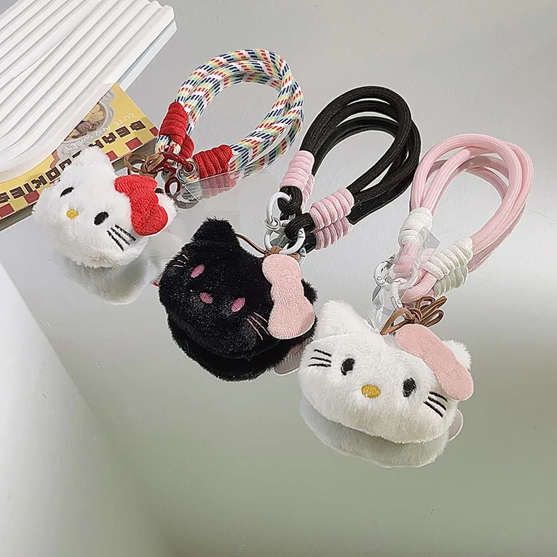 

Girly Heart Hello Kitty Anime Kawaii Sanrio Plush Doll Pendant Cute Cartoon Mobile Phone Shell Pendant Bracelet Gifts for Kids
