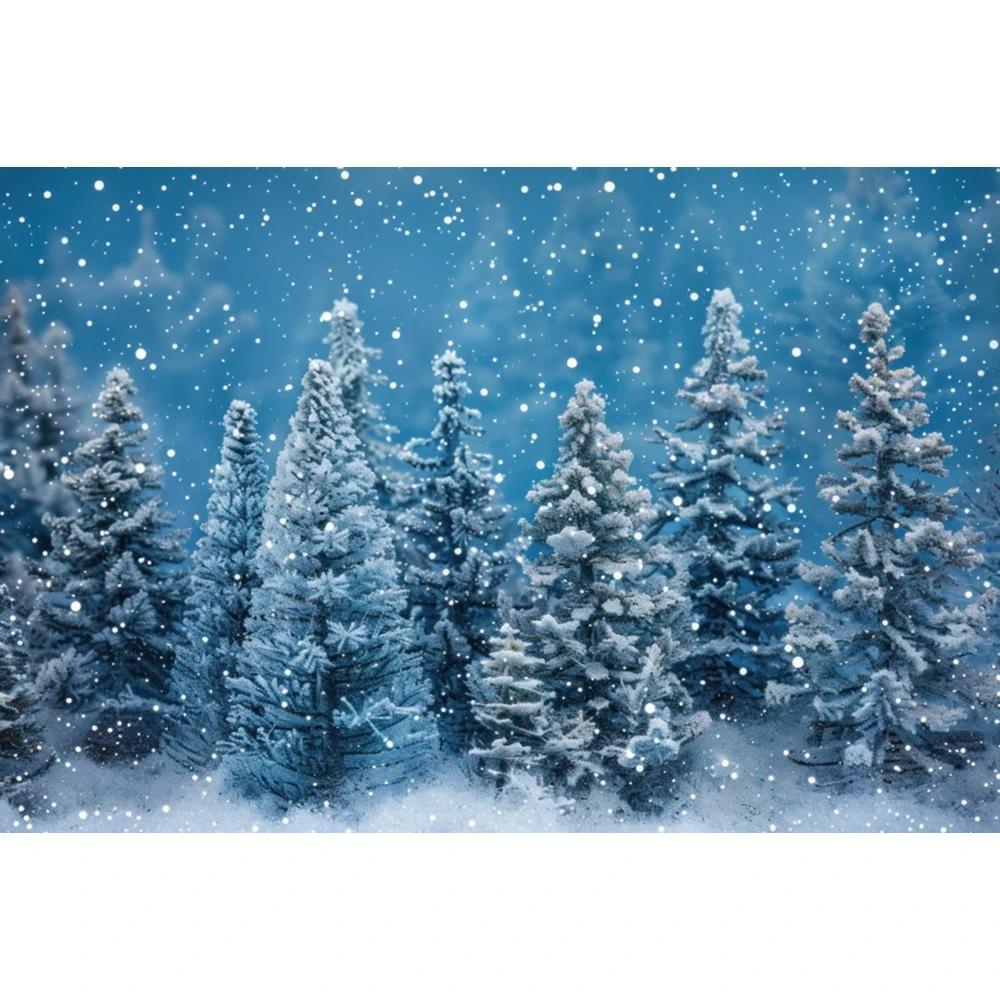 Winter Snow Scene Backdrop for Christmas Photography Forest Mountain Natural Landscape Snowflake Portrait Backgound Photo Studio