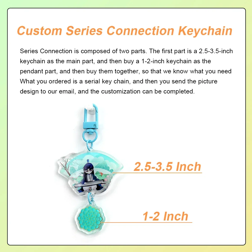 Custom Key chain Cartoon Acrylic Photo Customized series connection Keychain Anime Charms Hologram Clear Personalized Keychains