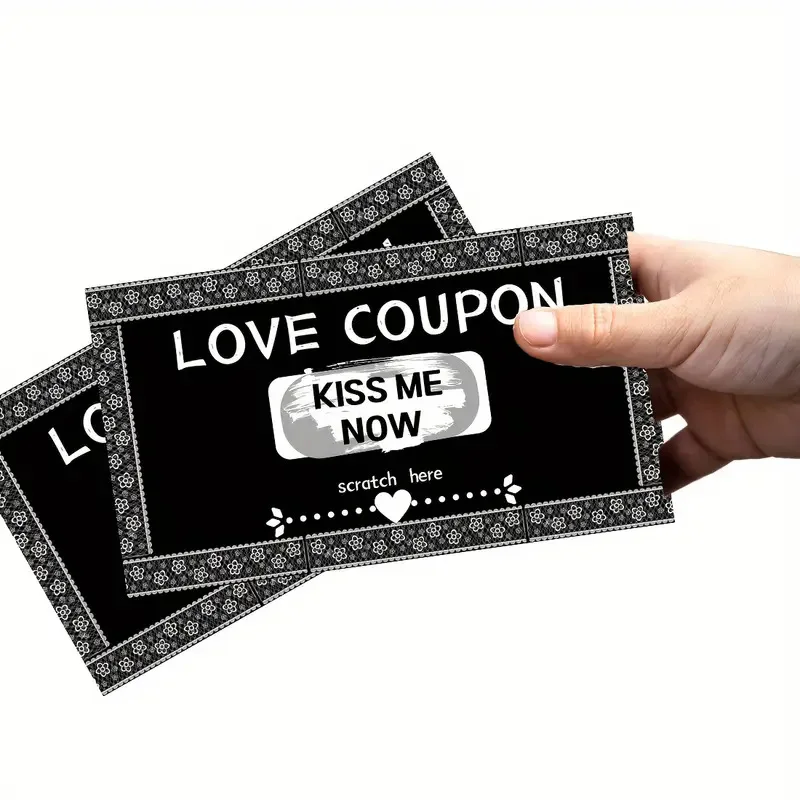 50pcs 스크래치 오프 사랑 쿠폰 커플 스크래치 카드 DIY 발렌타인 데이 결혼 기념일 커플 연인을위한 크리 에이 티브 선물