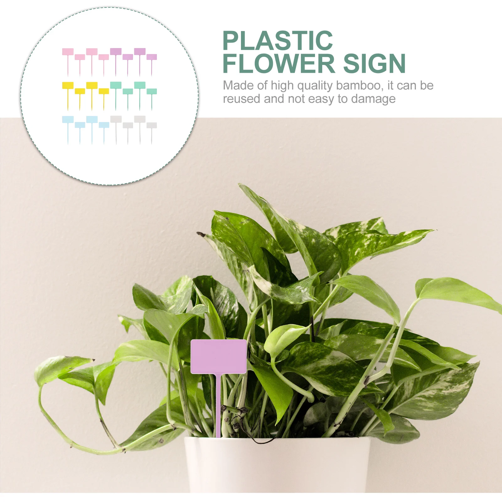 

24Pcs Succulent Green Plant Labels Plastic Garden Markers for Indoor Outdoor Flower Pots Bed Plant Identification Tags