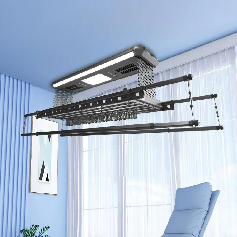 smart laundry supplies electric clothes dryer rack automatic clothes drying hanger for ceiling wall