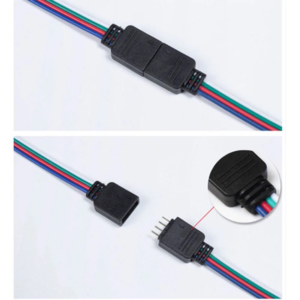 4pin 5pin 6pin Male Female strip to controller Adapter Cable Wire for 5050 3528 SMD RGB RGBW RGB+CCT LED Strip light 5pcs