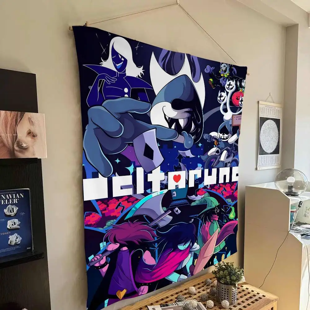 Deltarune Spiel Bunter Wandteppich Wandbehang Böhmische Wandteppiche Mandala Wandbehang Blätter