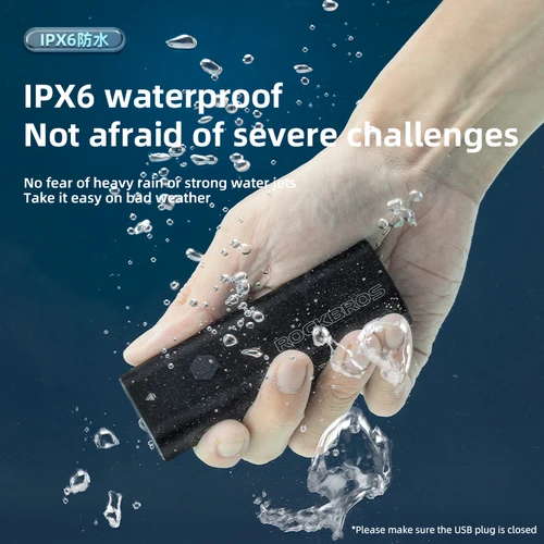 Imagen 2 del producto ROCKBROS 600LM luz delantera de bicicleta impermeable IPX6 tipo C recargable MTB bicicleta de carretera faro aleación de aluminio linterna de ciclismo