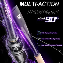 HASIDA Magician Toray High Carbon Fishing Rod 46T+T1100G Spinning/Casting Fast Action 3A Grade Cork Grip Titanium Guide