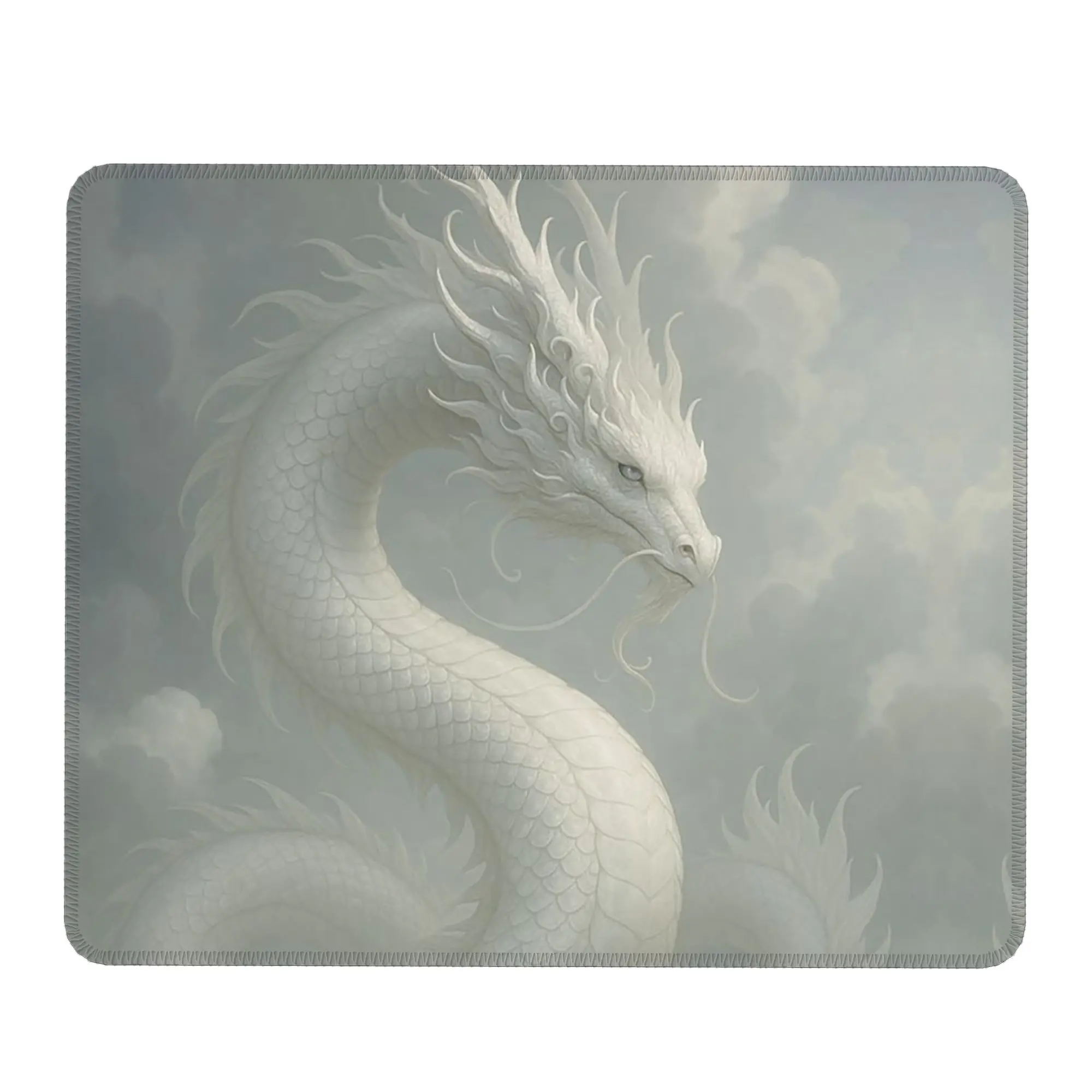 White Dragon In The White Smoke Mouse Pad Computer Keyboard Mouse Mat Gamer PC Laptop Desk Mat Office Accessories Table Mats