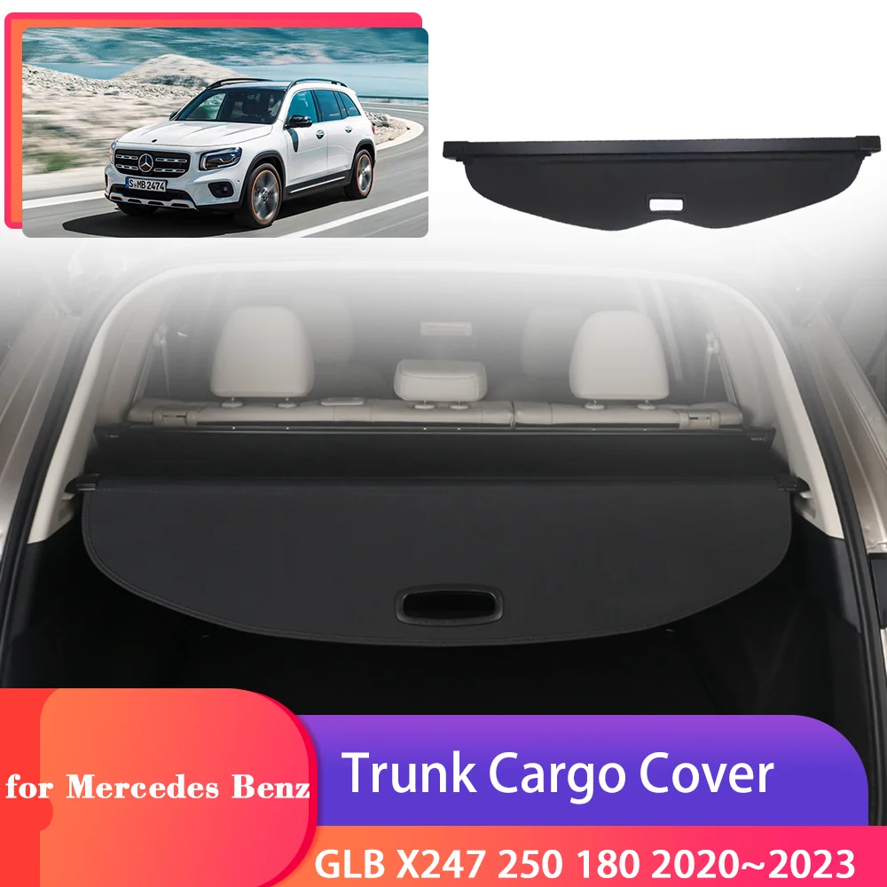 Trunk Cargo Cover for Mercedes Benz GLB X247 250 180 200 2020~2023 Tray Security Shield Curtain Partition Privacy Accessories