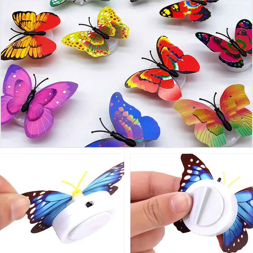 Butterfly Night Light LED Decor Lamp Bedroom Atmosphere Christmas Party Lamp Cute Night Lights Wall Decorations