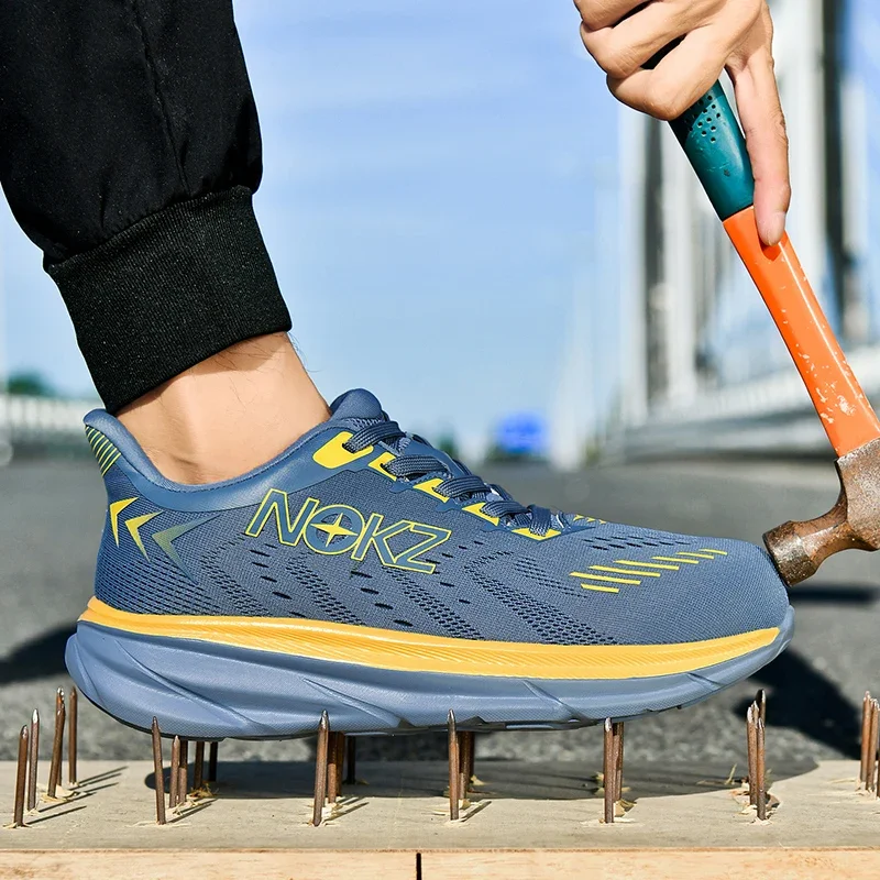 

Рабочие кроссовки с вращающейся пряжкой, защитная обувь, безопасные, промышленные, устойчивые к проколам, противоударные, со стальным носком, Zapatos Hombre