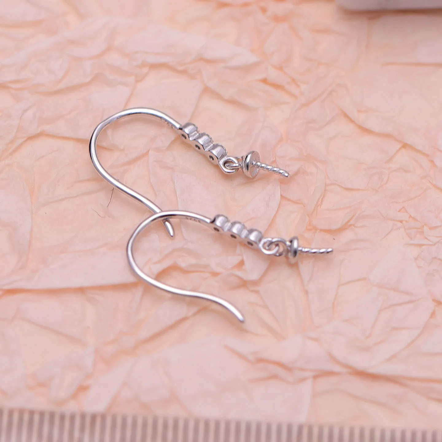 S925 فضة أقراط قاعدة النتائج حوامل مجوهرات يتصاعد تركيبات اكسسوارات ل 5-12 مللي متر اللؤلؤ 10 زوج/وحدة #3