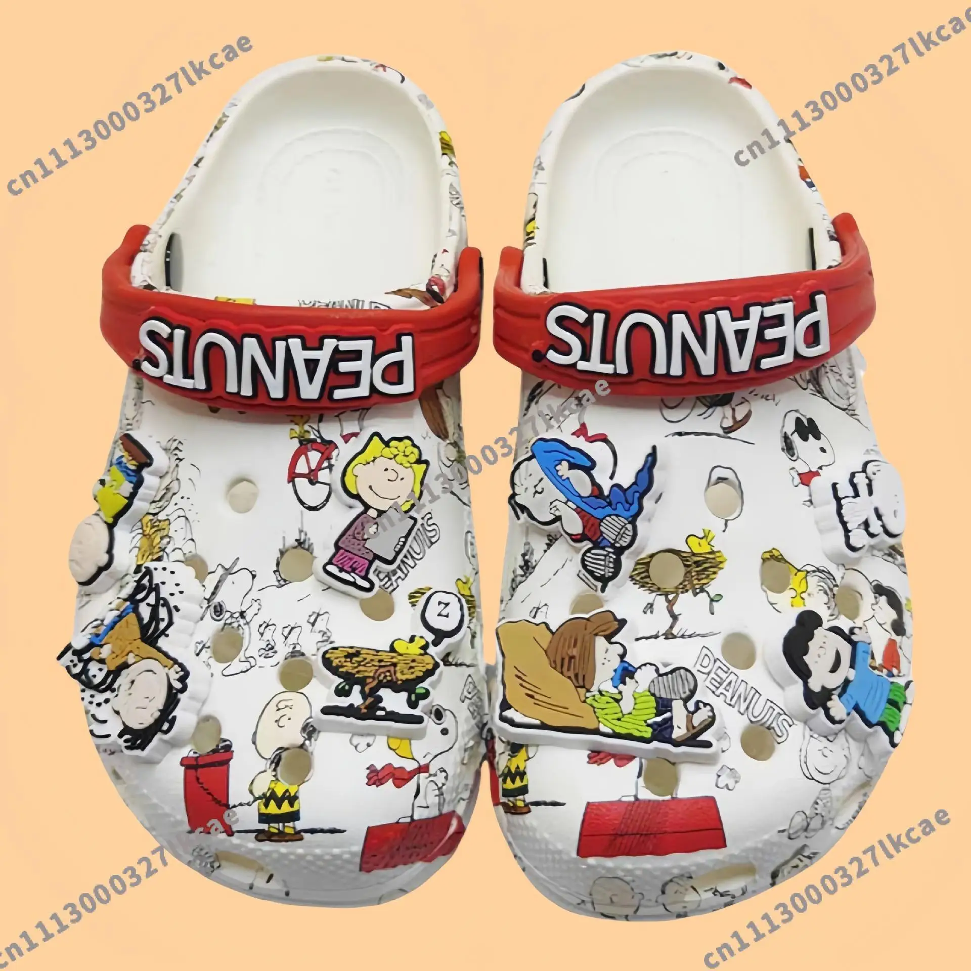 Adult Spider Web Pattern Clogs White Eva Garden Shoes Non Slip Man Beach Slip On Casual Slippers with Adjustable Strap - view 5