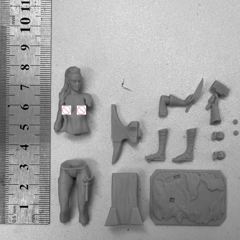 1/24 75mm Resin Figure Assembly Model Kit Female Weapon Forge Artist Fantasy Hobby Miniature Unassembled Unpainted Free Shipping