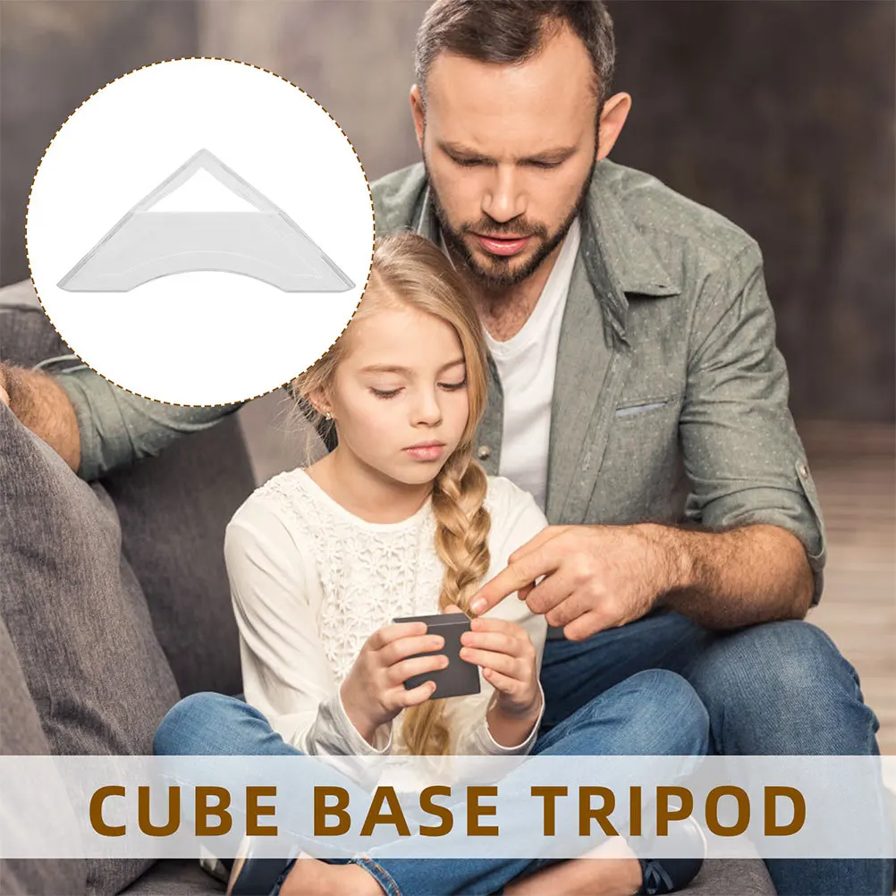 Base triangolare in plastica trasparente con supporto per cubo da 30 pezzi per espositore per puzzle di velocità, mini piedistallo per treppiede, gioco per bambini