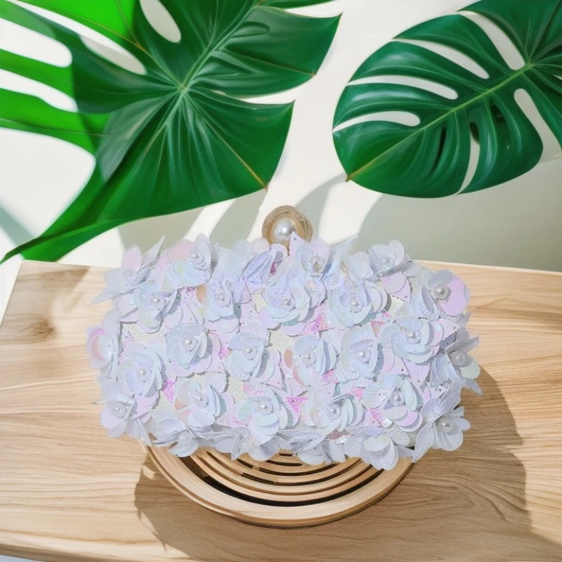 

Модная вечерняя сумка-клатч 2026 года ручной работы с бисером, градиентными цветами, стразами и бриллиантами, роскошная женская сумка для банкетов и вечеринок, блестящая.