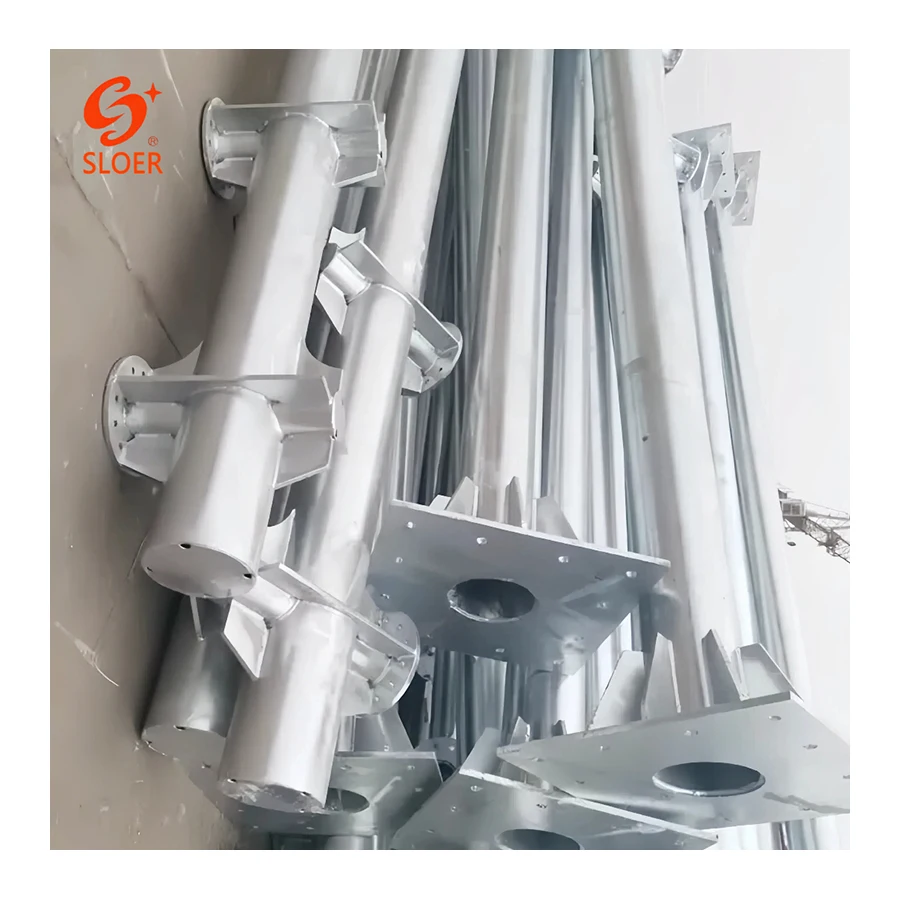 

SLOER Customized Outdoor Double Single Arm 4m 5m 6m 7m 8m 9m 10m 12m Galvanized Steel Solar Street Light Pole Post Lamp Pole
