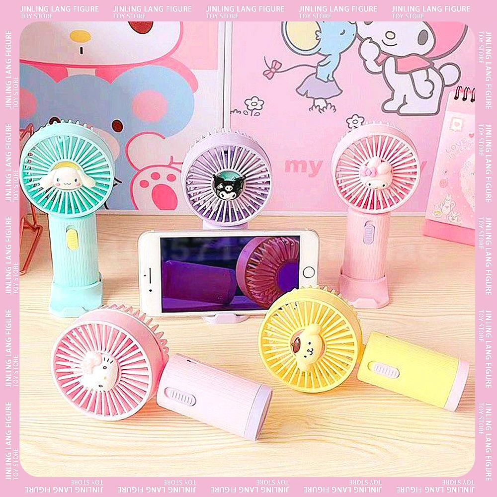 산리오 귀여운 애니메이션 마이 멜로디 쿠로미 시나모롤, 귀여운 패션 만화, 휴대용 USB 충전 선풍기, 에어 쿨러, 소형 미니 팬 선물