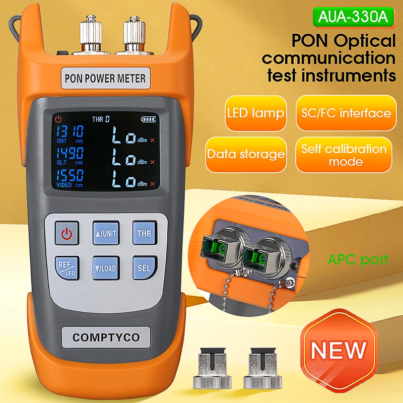 COMPTYCO NEW AUA-330A/U Handheld Fiber Optical PON Power Meter FTTX/ONT/OLT 1310/1490/1550nm