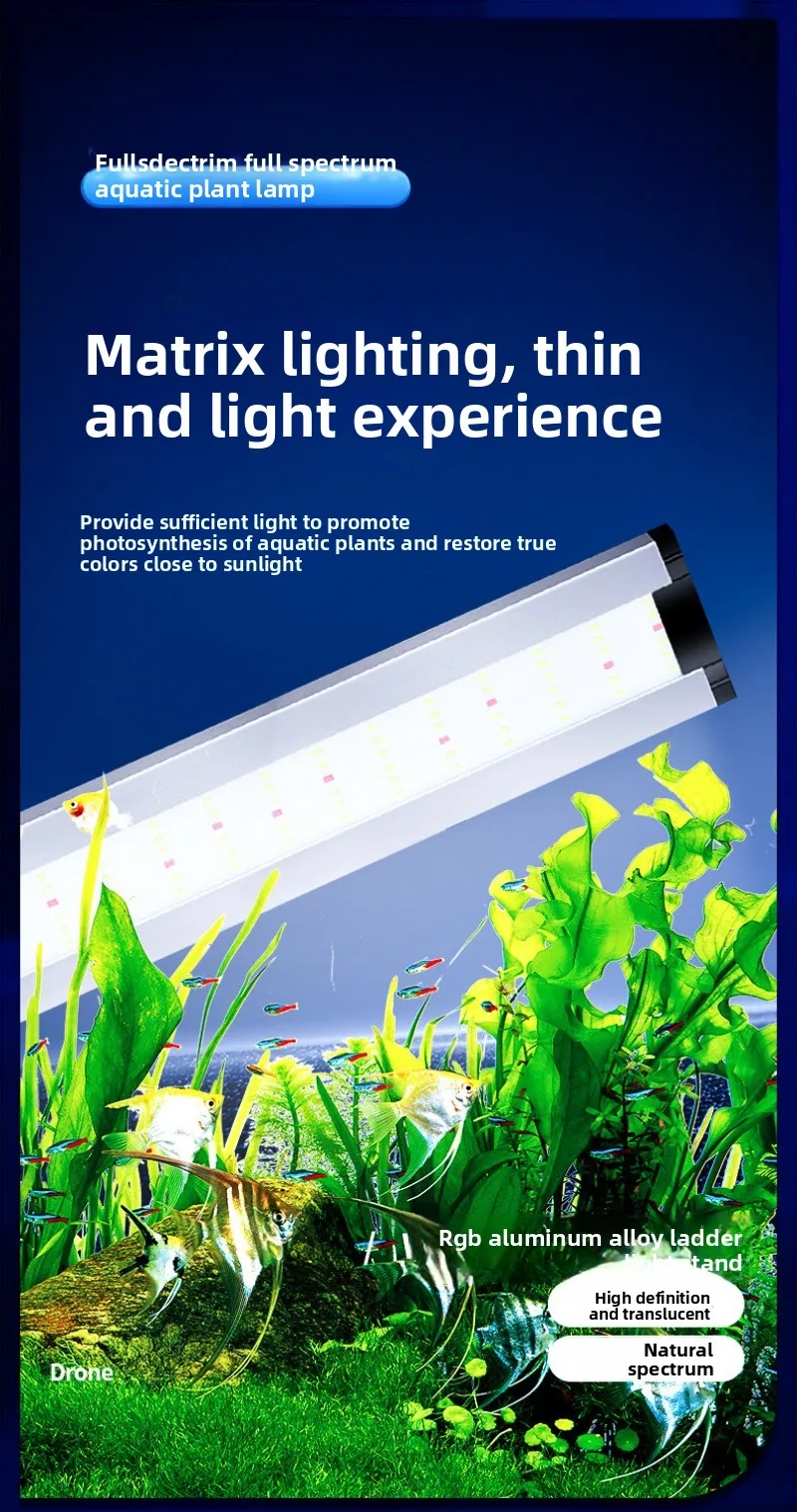 Aquarium LED Light for Freshwater Fish Tank 12-36 Inch with Aluminum Shell Extendable Brackets Betta LED Lighting