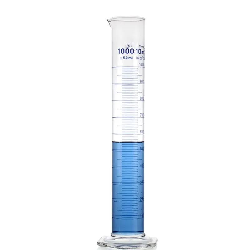 1000mL Measuring Cylinder with Spout and Graduation with Glass Heagon Base Laboratory Chemistry Equipment