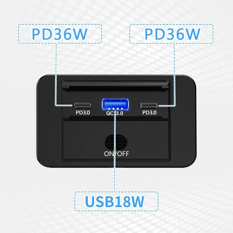 Caricabatteria per auto con controllo elettronico one-touch, stazione di ricarica rapida multiporta, caricabatterie rapido dal design moderno per veicoli 12V/24V