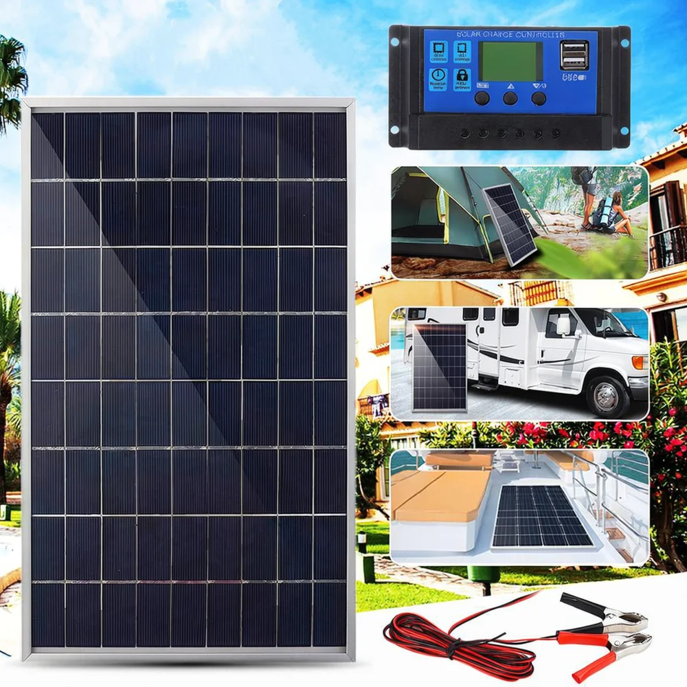 Mini Solar Panel Charger Kit 10W With 12V 18V Controller Photovoltaic Cell Module For Outdoor Lighting And Camping