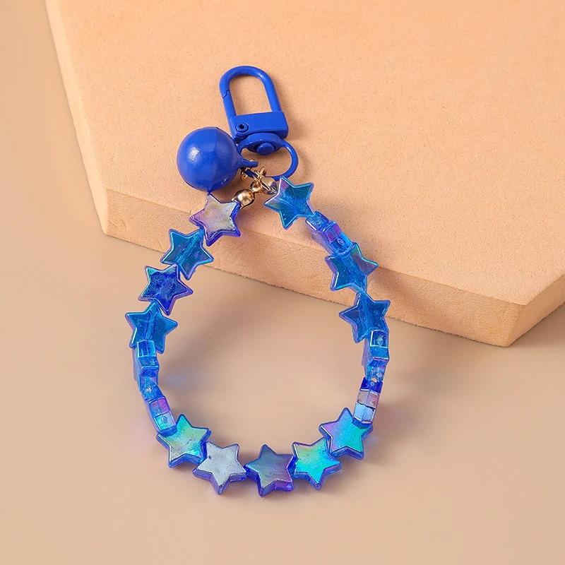 Mode Bunte Handgemachte Stern Perlen Armband Glocke Schlüsselbund für Auto Schlüssel Frauen Männer Handtasche Anhänger Schlüsselanhänger DIY Schmuck Geschenke – Detail 12