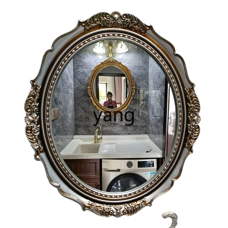 

LTT bathroom mirror toilet mirror toilet makeup mirror wall hanging light luxury
