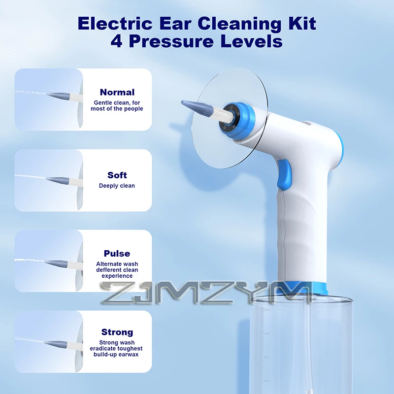 Electric Ear Wax Removal Tool 4 Pressure Mode Ear Flush Kit with Ear Cleaner Health Care for Adults Ear Canal Washer Kits