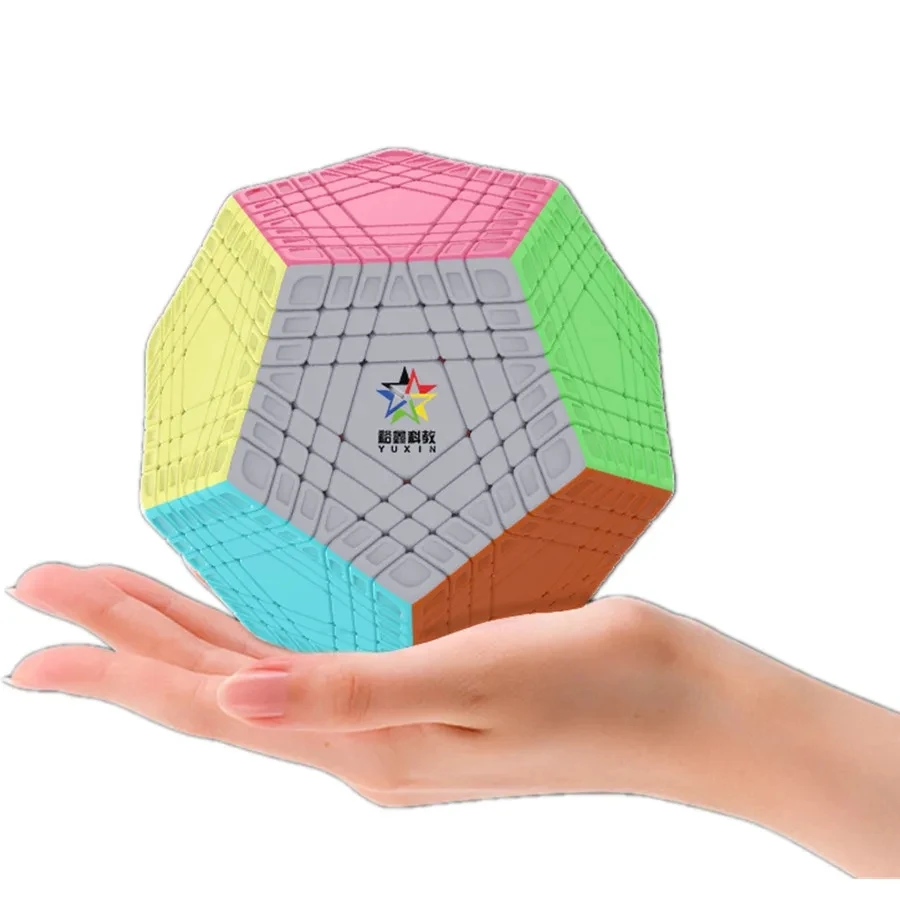 Stickerless Megaminx Cube Puzzle Cubo Magico, Brinquedo Profissional Educação Stickerless, HuangLong, YuXin, 7x7