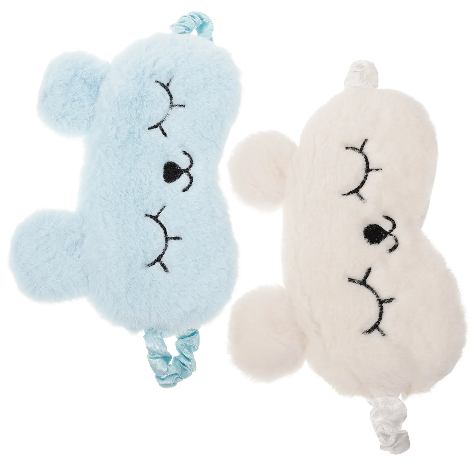 2Pcs Adorable Rabbit Eye Shade Soft Washable Sleep Mask Promotes Faster Rest Eye Nerve Relief Fashionable Gift