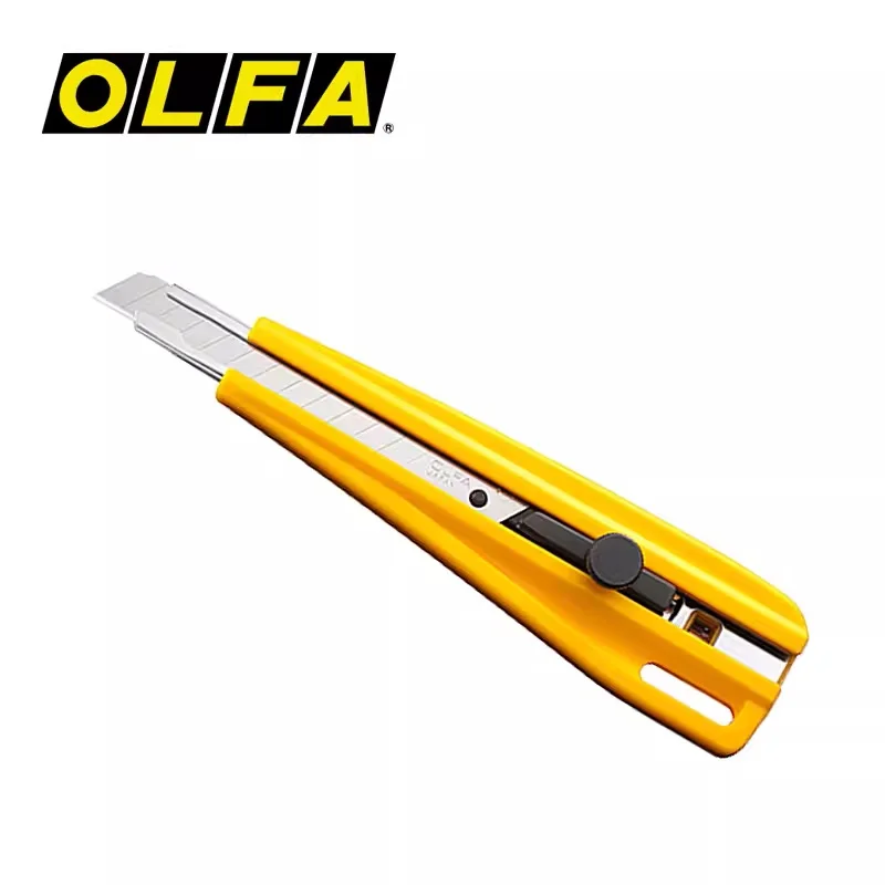 Japan OLFA screw lock reinforced fixed blade 9mm small 300 utility knife high-strength sharp stationery knife multi-purpose professional retractable knife, suitable for cutting paper, unpacking, plastic film, wallpaper