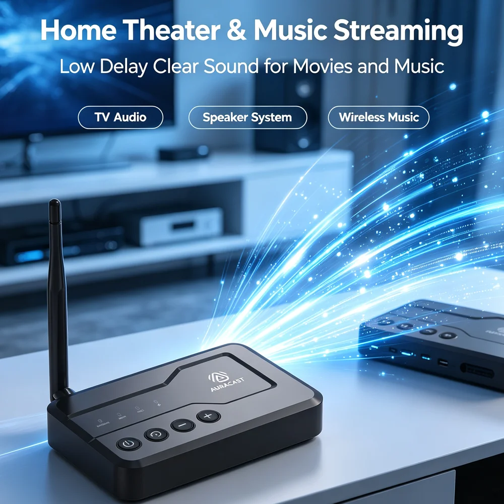 Wireless Bluetooth 5.3 Transmitter Receiver Function External Antenna aptX‑HD Low Latency 3.5 AUX Mic for PC TV Hi‑Fi Amplifier view 6