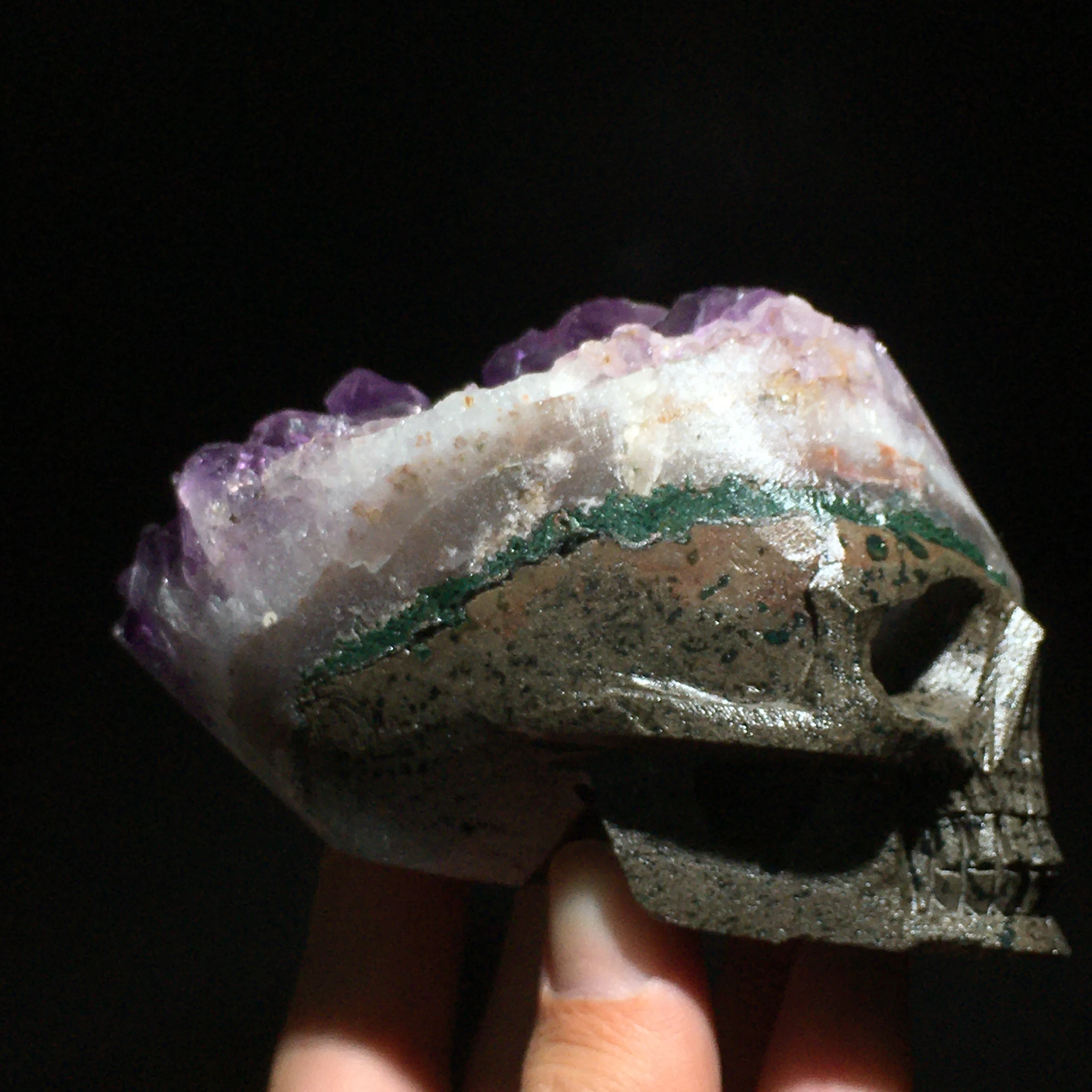 Crystal Natural Amethyst Cluster Skull Carved Healing Living Minerals Gemstone Minerals Room Decoration Indie Home Aquarium