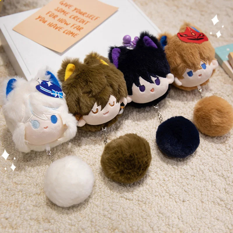 Mihoyo Genshin Impact Pluszak z ogonem w kształcie kuli włosów, breloczek, zawieszka do plecaka, dekoracja, pluszaki dla chłopców i dziewcząt, prezent