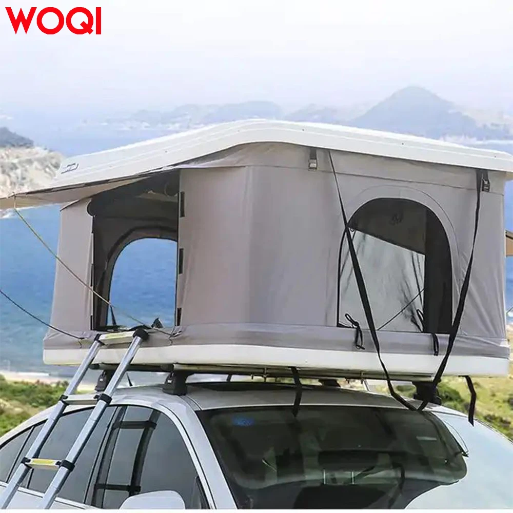 

Woqi Custom Car Tent Double Tour Car Travel Roof Bed Outdoor Hard Shell Импортная палатка для кемпинга на крыше