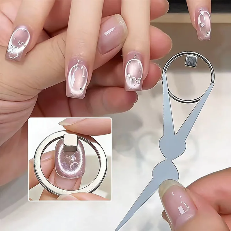 Schwarzer Lochform-Katzenaugen-Nagelkunst-Magnet, hohler Katzenaugen-Nagelkunst-Effekt-Magnetring für magnetisches Gel-Nagellack-Maniküre-Werkzeug