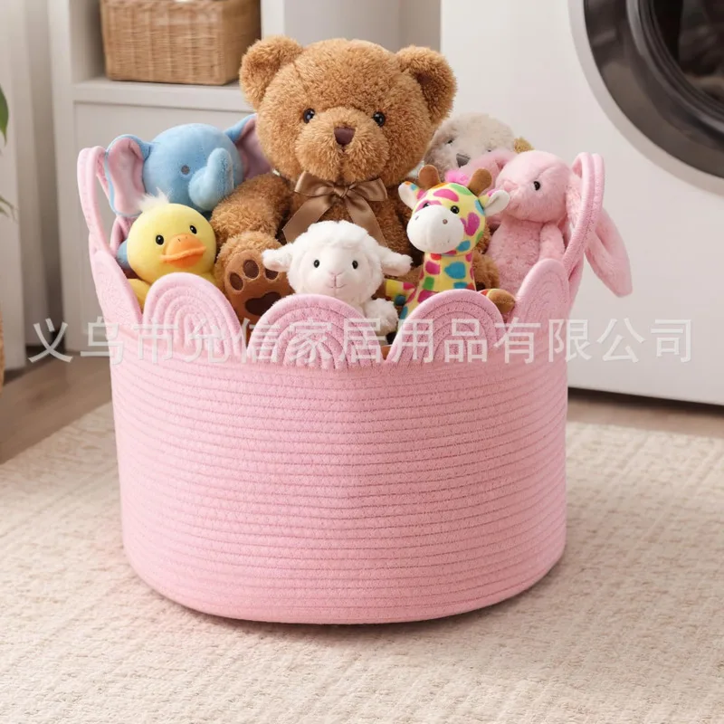 

Cotton Rope Storage Basket Woven Organizer For Diapers Toys And Laundry With Handles For Nursery Toddlers Kids Baby Shower Gift