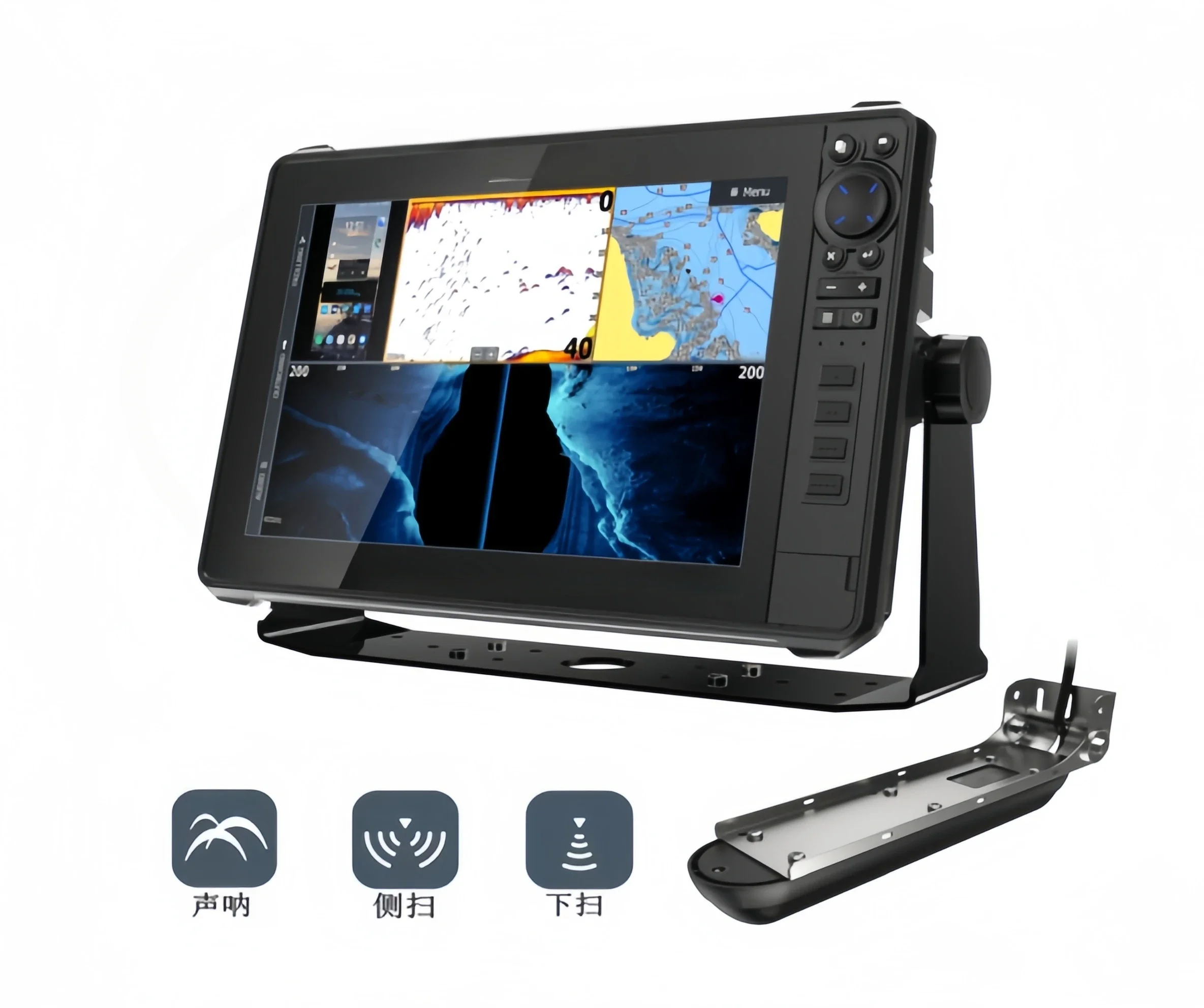 BC HDS-16 LIVE W/ACTIVE IMAGING 3-IN-1 TRANSOM MOUNT & C-MAP PRO CHART Fish Finders