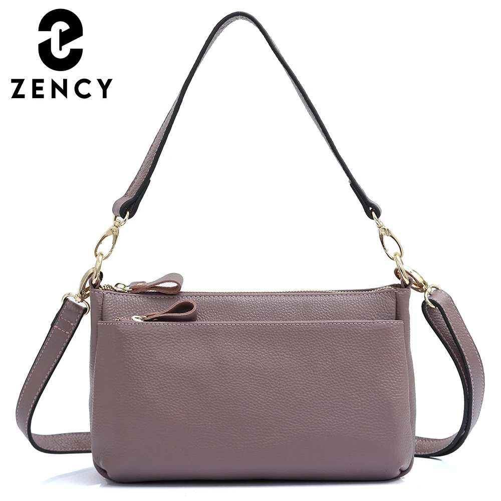 

Zency Genuine Leather Simple Classic New Female Shoulder Bag Square Small Commute Crossbody Handbag For Women High Quality Soft