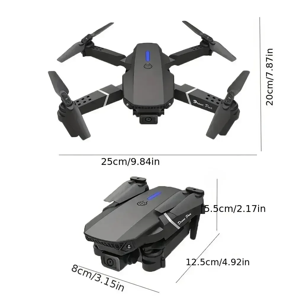 2024 E88Pro RC الطائرة بدون طيار 4K 1080P زاوية واسعة HD كاميرا طوي هليكوبتر WIFI FPV الارتفاع عقد لعبة هدية