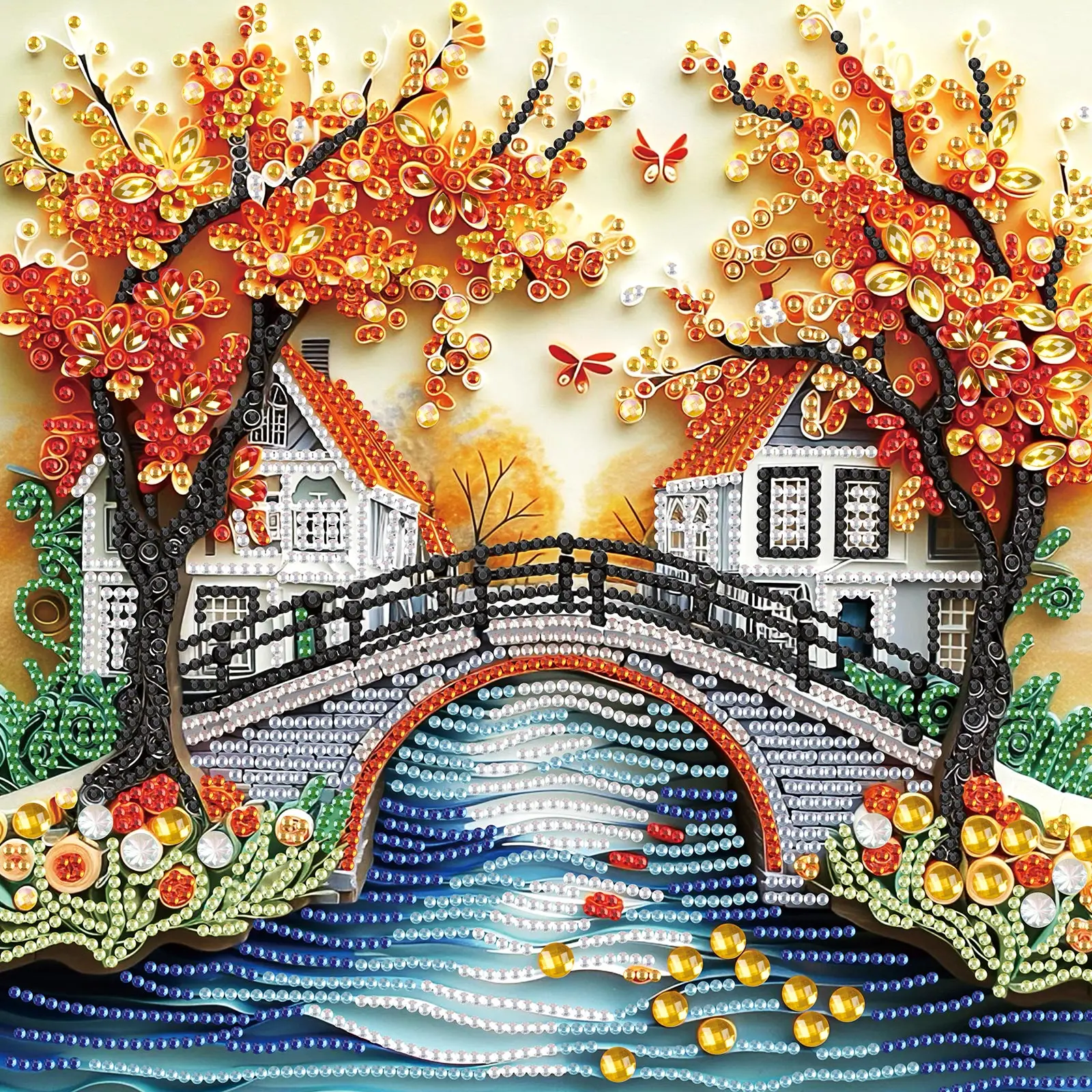 DIY Beautiful scenery 5D Special Shape Diamond Art Kits for Beginners, Diamond Art Painting Kits for Home Wall Decoration Gift