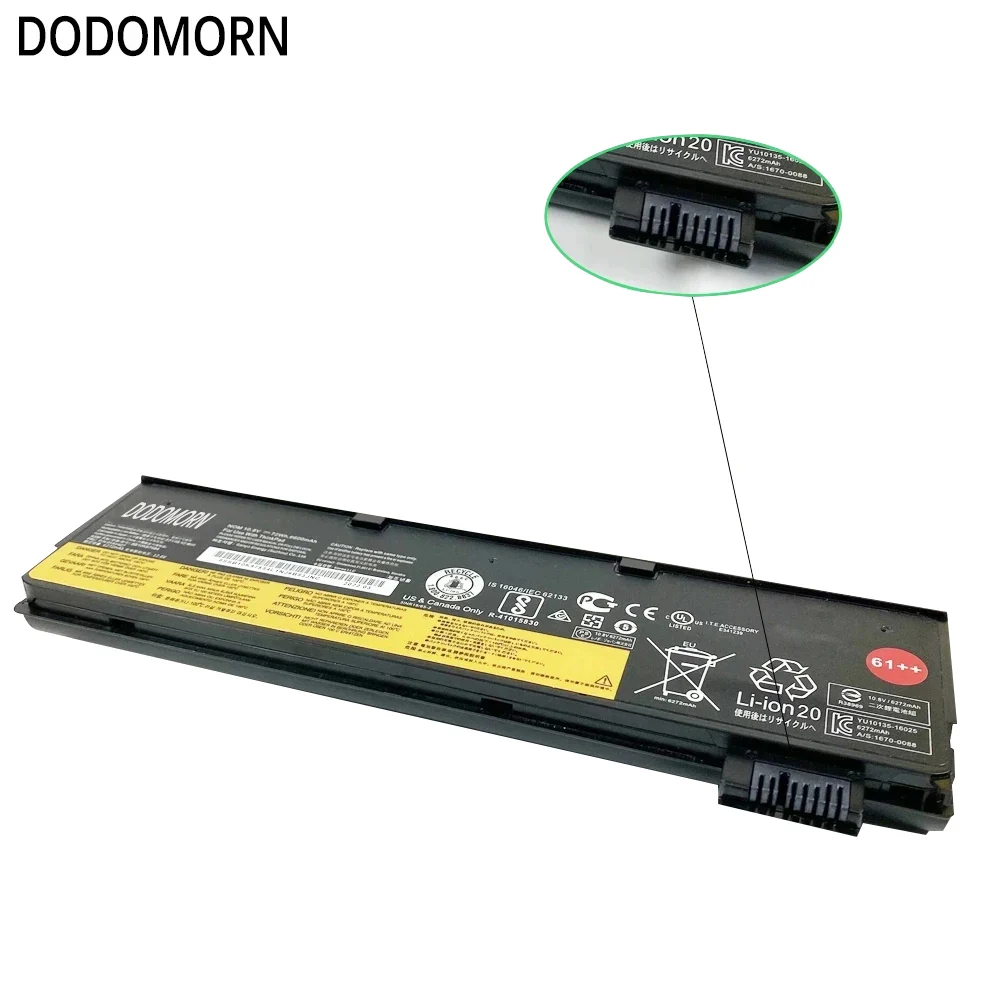DODOMORN 6600mAh Battery For Lenovo ThinkPad T470 T480 T570 T580 P51S A475 TP25 Laptop 01AV427 01AV428 01AV423 SB10K97580 61++