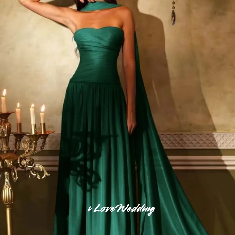 Purple Strapless Evening Dresses 2025 Sleeveless Backless A-Line Pleated Floor-Length Long Wedding Party Dresses Customized