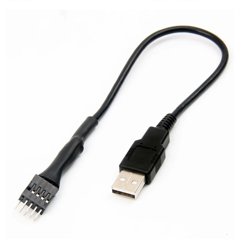 Cable de extensión de datos de 9 pines macho A USB externo macho para placa base de PC, 20cm